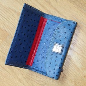Ostrich Print Leather Wallet